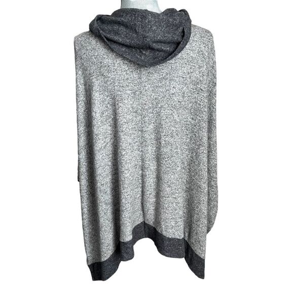 White House Black Market Gray Poncho Sweater Top Womens Small Heather Grey - Picture 3 of 5